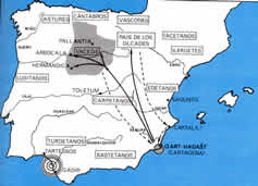 Situación de la península ibérica en la época carthaginesa